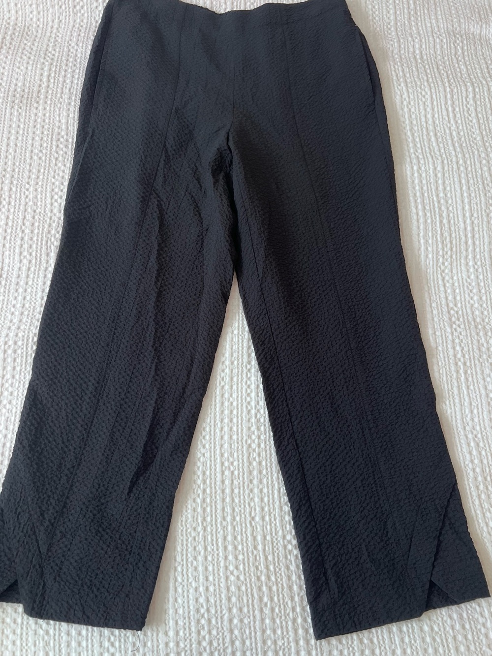 Habitat Black Cropped Textured Ankle Pants